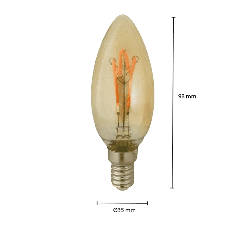 Led kaarslamp-E14-4W-Goud